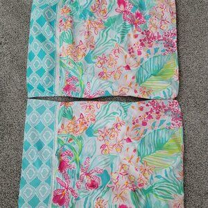 Lilly Pulitzer Pottery Barn Teen 2 Standard Pillow Sham Floral Orchid Border